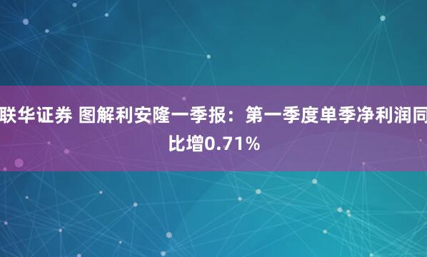 联华证券 图解利安隆一季报：第一季度单季净利润同比增0.71%