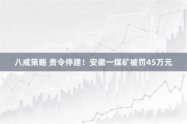 八戒策略 责令停建！安徽一煤矿被罚45万元
